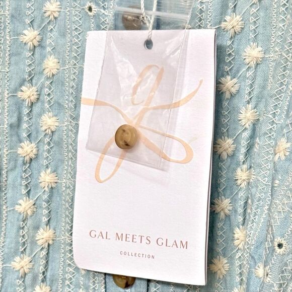 Gal Meets Glam Quinn Sleeveless Embroidered A-Line Zip Back Cotton Dress. 6. - Picture 8 of 11